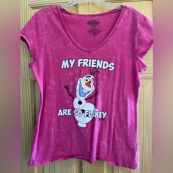 Pink Frozen Olaf Disney T Shirt Size Medium - Picture 1 of 5